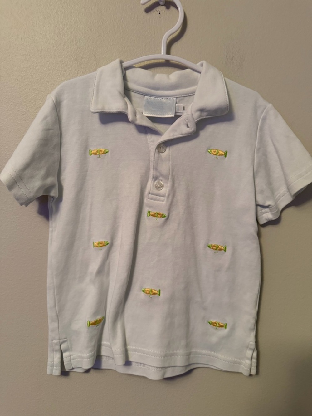 Little English Embroidered Fish Polo Shirt